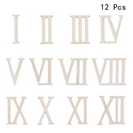 Wooden Roman Numerals Wood Numerics Numbers DIY Ornaments Craft Decoration 12pcs