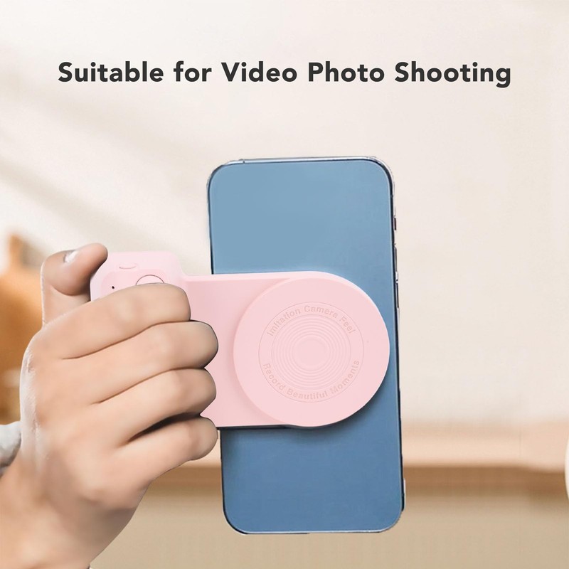 Magnetic Camera Handle - Wireless Charging Phone Grip with Shutter
