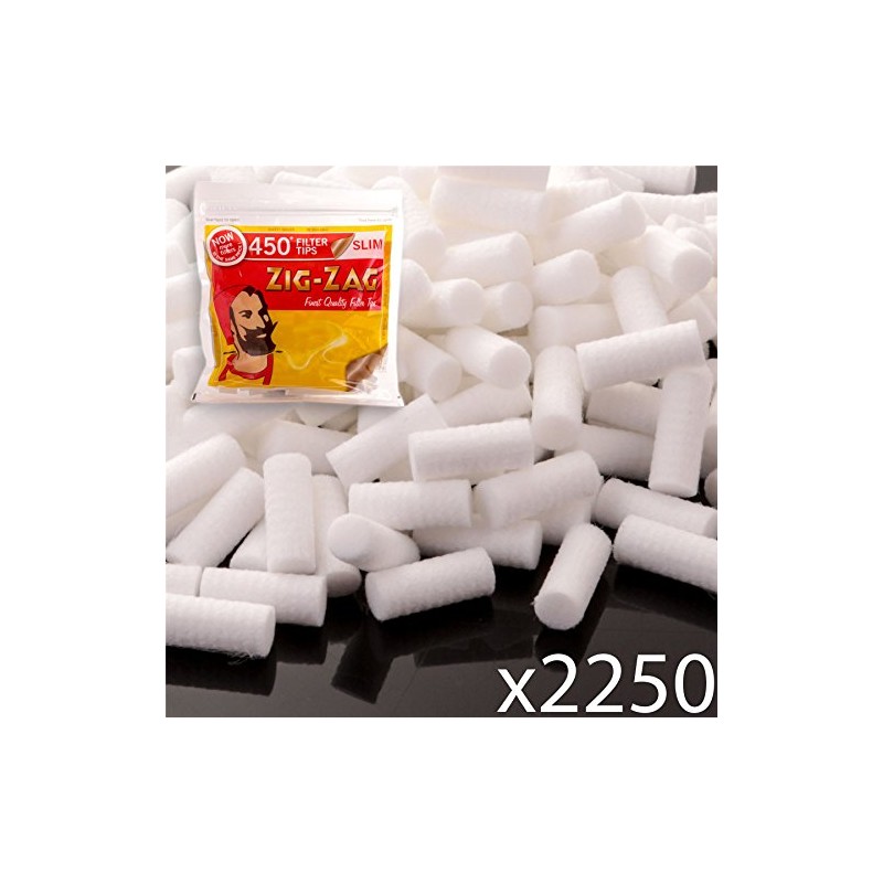 2250x Slim Zig Zag Filter Tips in Resealable Bag