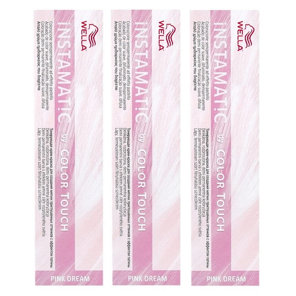Pack of 3 Wella Colour Touch Instamatic 60 ml Pink Dream