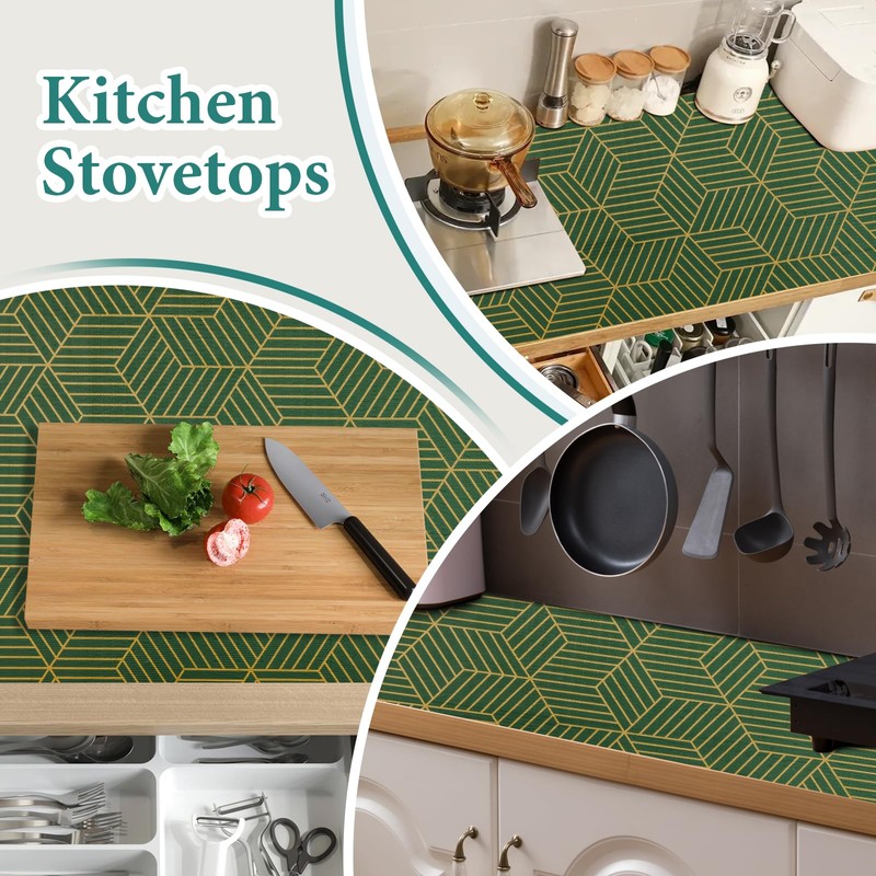 Shelf Liners for Kitchen Cabinets 17.5in x 20FT, Non Adhesive