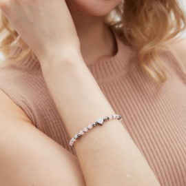 upeilxd Tiny Bead Bracelets for Women, Sometimes You Forget You're Awesome, Unique Christmas Gifts for Women, Mom, Daughter,Best Friend on Birthday Christmas Valentine's Easter (Rose Quartz)