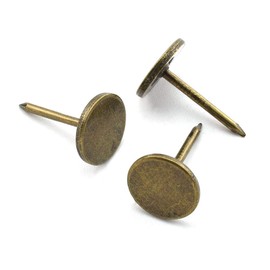 Flat Head Upholstery Tack, OZXNO 50 PCS Vintage Style Furniture Decoration Thumb Pushpins 11 x 17 mm Upholstery Nails - Bronze