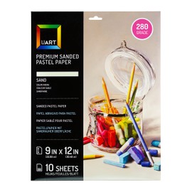 Uart Sanded Pastel Art Paper, Off-White, 9" x 12" Paper, Grit #280, 10 Sheet Pack