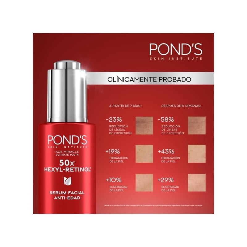 Sérum facial Pond's Age Miracle Ultimate Youth Hexyl Retinol antiedad