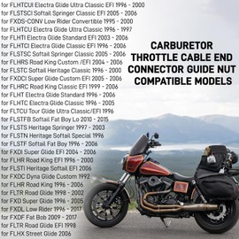 Jerbor 6PCS Upgraded Throttle Idle Cable Ferrules for Carburetor Throttle Cable End Joint Guide Nut fits for Harley Davidson 1996-2006 FLHR Road King 2009-2017 FXDF Fat Bob 5650876