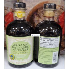Generic Trader Joe’s Organic Balsamic Vinegar of Modena Aceto Balsamico Di Modena IGP Biologico 8.5fl oz 250ml (Two Glass Bottles)