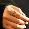 Story Jewellery Silver Plated Heart Wire Promise Rings for Women,