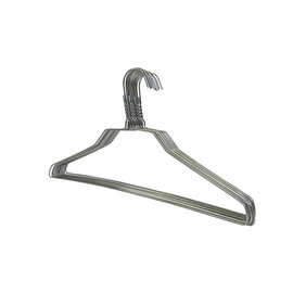 10 Pack Steel Metal Wire Hangers Adult Coat Clothes Hangers - 13 Gage Thickness Silver Color Galvanized Metal Wire Hanger