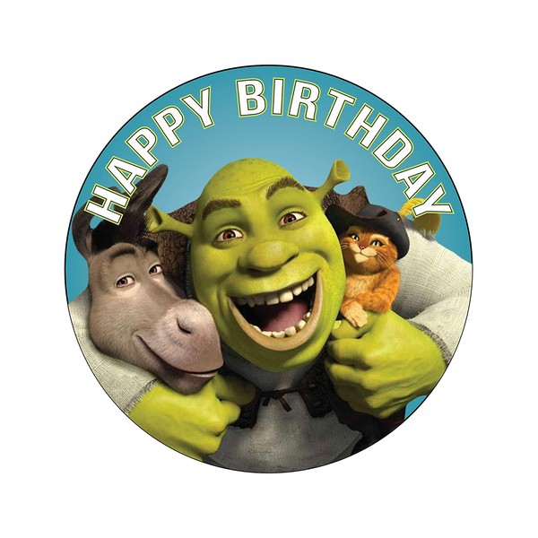 7.5 Inch Edible Cake Toppers – Shrek, Donkey & Puss Themed Birthday Party Collection of Edible Cake Decorations