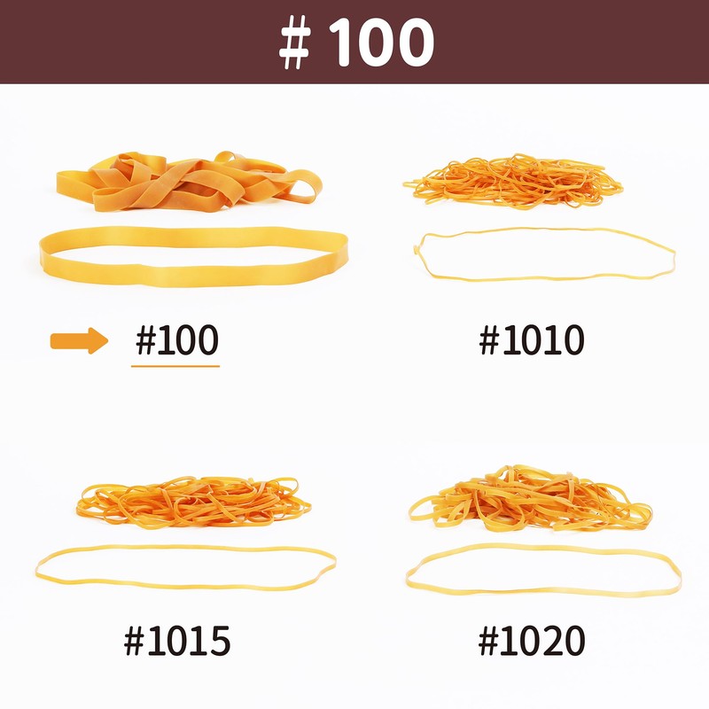輪ゴム オーバンド #100 < 500g透明袋 > アメ色 極太幅 業務用 徳用