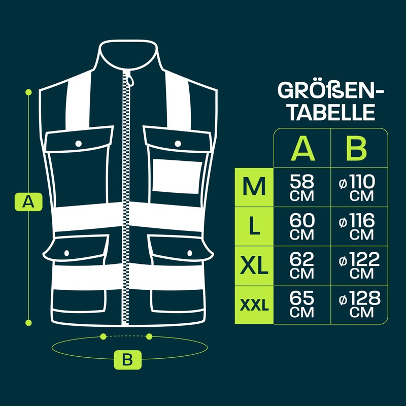 Professional Safety Vest / High Visibility Jacket / Fluorescent Yellow