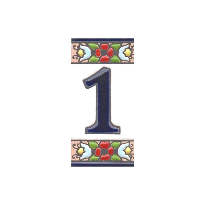 House Numbers, Ceramic Numbers & Letters Tiles, Floral Cherry Design,