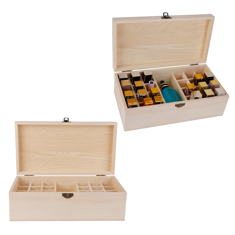 Wooden Essential Oil Storage Box 25 Compartment Storage Box Essential