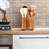 NACIMAX Acacia Wood Extra Large Rotating Utensil Holder for Kitchen