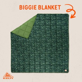 Kelty Biggie 2-Person Indoor/Outdoor Insulated Camping Blanket – Travel Throw Two Person Large Size, Ground Covering, Concert Blanket, Stuff Sack Included, Fern