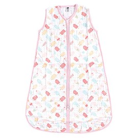 Hudson Baby Kid's Wearable Safe Sleep Muslin Sleeping Bag Sleepwear, Ice Cream, 6-12 Months