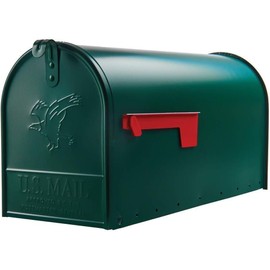 Plexon Outside Сurbside Horizontal Classic Mailbox, Dark Green, 20-1/2"L x 6-7/8"H x 8-1/2"W, Made in USA.
