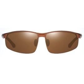 mincl Full Frame Polarized Reader Sunglasses for Men and Women, Wrap Around Sports Sun Reading Glasses UV Protection (brown, 1.75x)