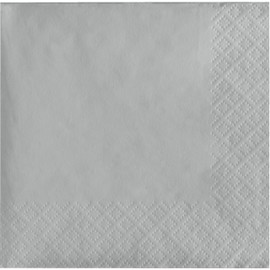 Creative Converting Touch of Color 2-Ply 50 Count Paper Beverage Napkins, Shimmering Silver