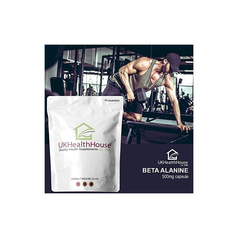UKHealthHouse Beta Alanine 500mg - 360 Capsules Pre Workout Stamina