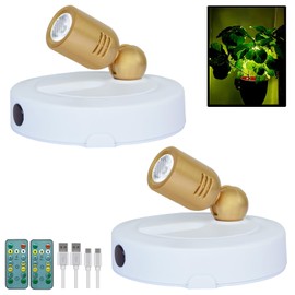 HAMVIDNE Rechargeable LED Spotlight, Indoor Battery Operated Spotlights with Remote, 3 Lighting Modes Up Lights for Plants, Dimmable Timer Picture Lights for Wall Art Painting Tree Spotlight