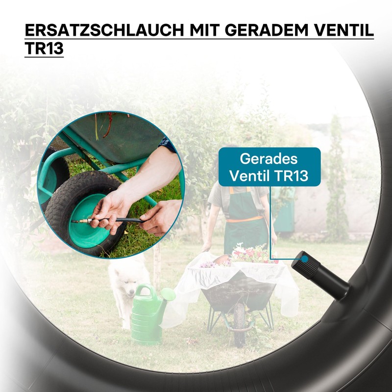 Standard inner tube for wheelbarrow size 3.50-8