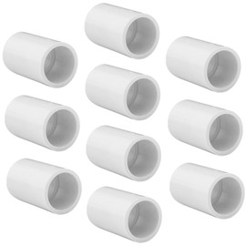 10 Pack 1/2" PVC Pipe Coupling Adapter Pipe Fitting Connector, Furniture Build Grade SCH40 1/2 Inch PVC Pipe Slip Socket Connectors for Home or Industrial Use, White
