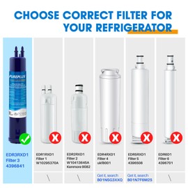 PUREPLUS 9083 Replacement Refrigerator Water Filter, Compatible with EDR3RXD1, 4396841, 4396710, Filter 3, 46-9083,46-9030, 9030, 9083 Refrigerator Water Filter, 3Pack