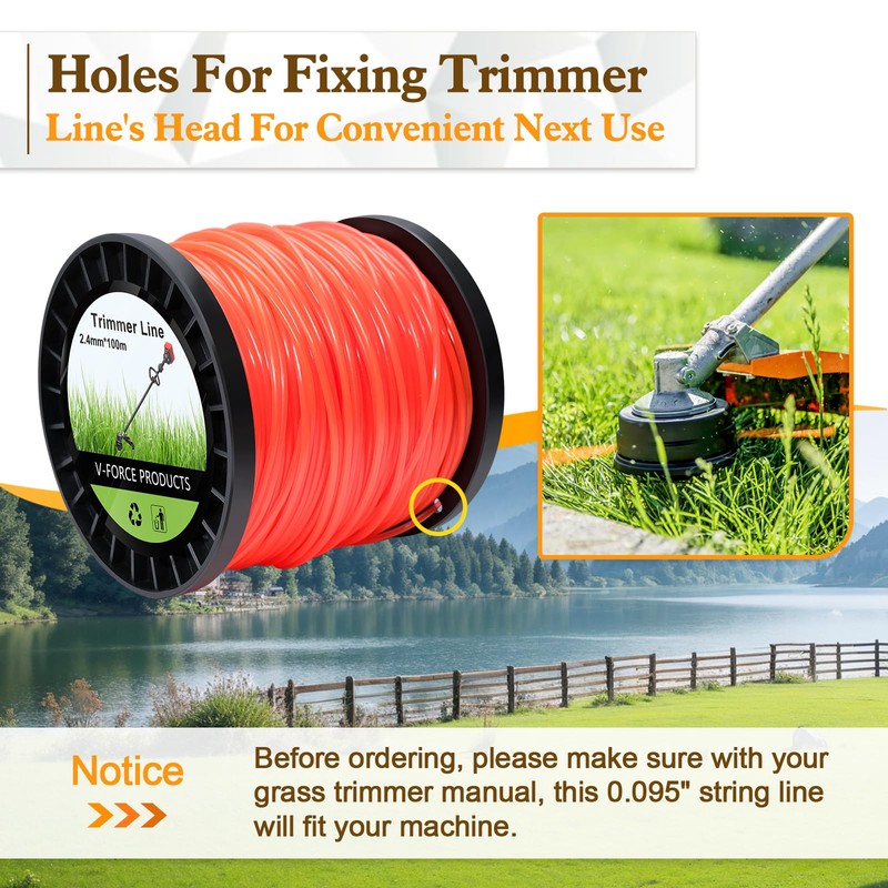 UCINNOVATE Strimmer Line Wire, 1 Spool Round String Trimmer Line,