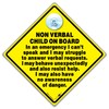 Non-Verbal Child on Board Car Sign, 14 x 14 cm,