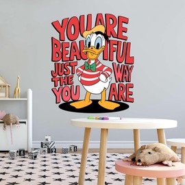 Beautiful Just The Way You are Cute Quote Goofy Daisy Porky Donald Duck Cartoon Character Cool Cute Kids Holiday Gift Ideas Wall Decals Birthday Sticker - Size: 8 in(W) x 10 in(H)