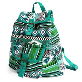 Casual backpack, day pack, Teal Jacquard womens bag