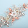Xerling Rose Gold Brides Wedding Crystal Hair Vine Floral Flower