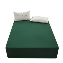 Bedding King Fitted Sheet Only King Size-Deep Pocket-Bottom Sheet-Fits 15inches Bed Matress Sheet-Soft and Microfiber-Easy Care-Dark Green