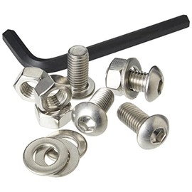 AHC 12mm Button Head Bolts / Screws (4 Pack) M12 x 25mm A2 Stainless Steel Socket Allen Key Dome Head Bolt Free Allen Key, Nuts and Washers