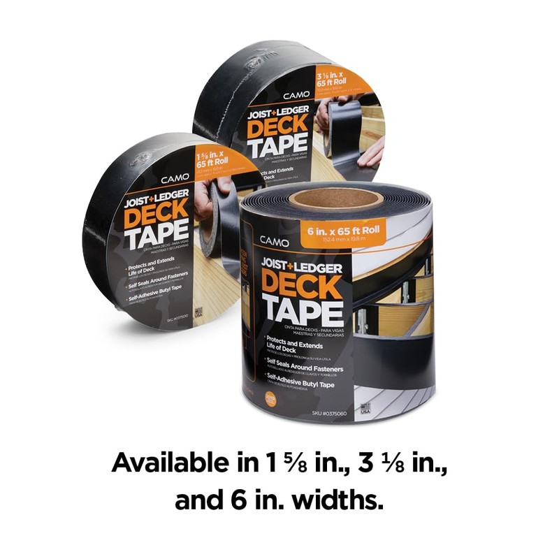 Camo Deck Joist Tape, 1-5/8" x 65', Butyl Flashing Tape