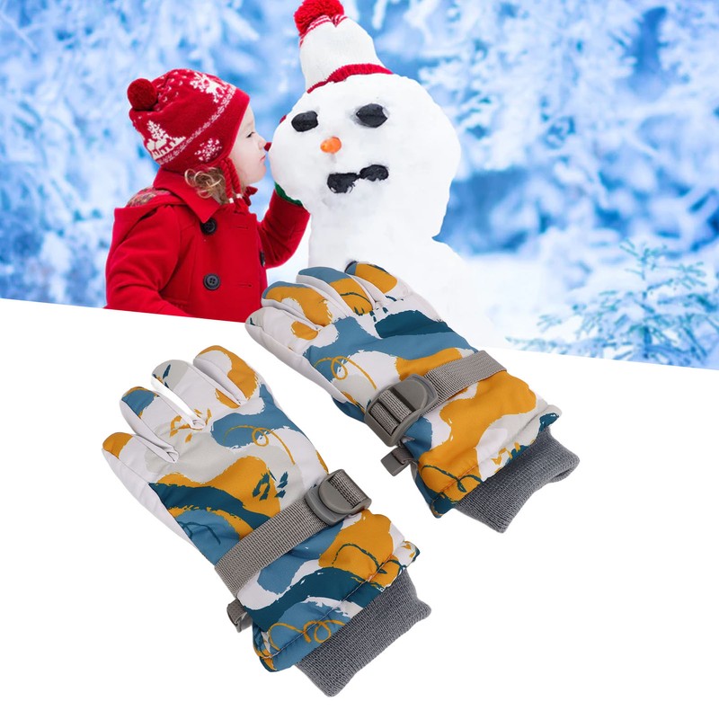1 Pair Children Warm Gloves Windproof Waterproof Thicken for Winter