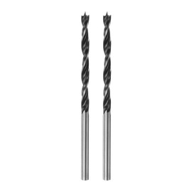 sourcing map 2pcs Brad Point Drill Bits 3.5mm(9/64") Dia Straight Steel Round Shank Drill Metric Brad Point 1.4" Drilling Depth Spiral Twist Drill Bits for Carpenter Woodworking Plastic Rubber