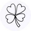 24 x 40mm Round 'Four Leaf Clover' Stickers (SK00009276)