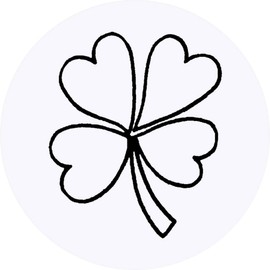 24 x 40mm Round 'Four Leaf Clover' Stickers (SK00009276)