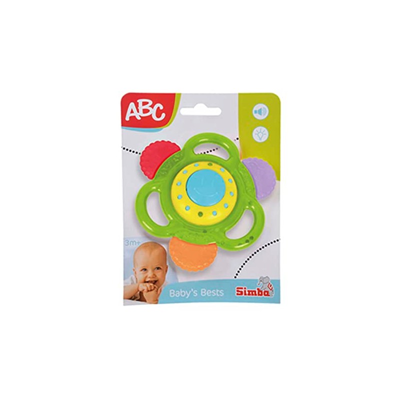 ABC Musical Rattle with 3 Teething Pieces Light and Sound