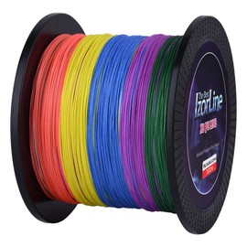 Goture Super Strength Braided Fishing Line - Abrasion Resistant - No Stretch & Low Memory - Thin Diameter - Braided Line, Multicolor, 8Strand-328Yds-76LB-0.37mm