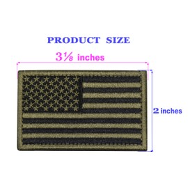 U-LIAN USA Flag Patch Embroidered American Flag Tactical Patch Velcro Patch Hook and Loop Fastener Backing Emblem (Black+Army Green)