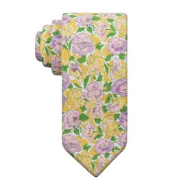 LHXzizizi Kids Tie, Floral Ties for Boys, Cotton Boys Ties for School Graduation Uniforms Party Casual Weddings (Bright Yellow)