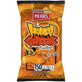 Herr’s Honey Cheese Flavored Curls, Gluten Free Snacks, 1oz Bag (36 Count)