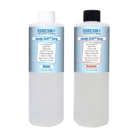 KSRESIN Liquidy Split Fast Drying Tumbler Epoxy Resin | 32 Ounce Kit (Combined) Made in The USA …, Clear,White (SPLIT32)