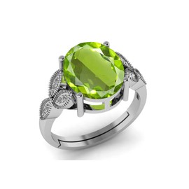 LMDPRAJAPATIS 3.25 Carat Natural Peridot Birthstone 925 Sterling Silver Ring Engagement/Promise Ring For Women's