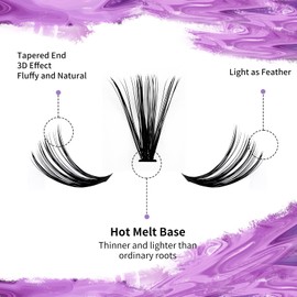 40/50D Cluster Lashes Individual Lash Clusters 16-20mm Mixed Length C/D Curl Eyelash Light DIY Lash Clusters Thin Band Eyelash Soft Lashes that Look Like Eyelash Extensions(40/50D-C,16-20mm Mixed)