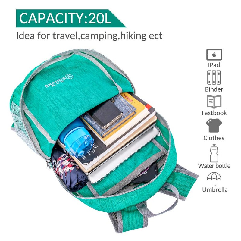 ZOMAKE Folding Backpack, 2.8 gal (10 L) Small Outdoor Backpack,